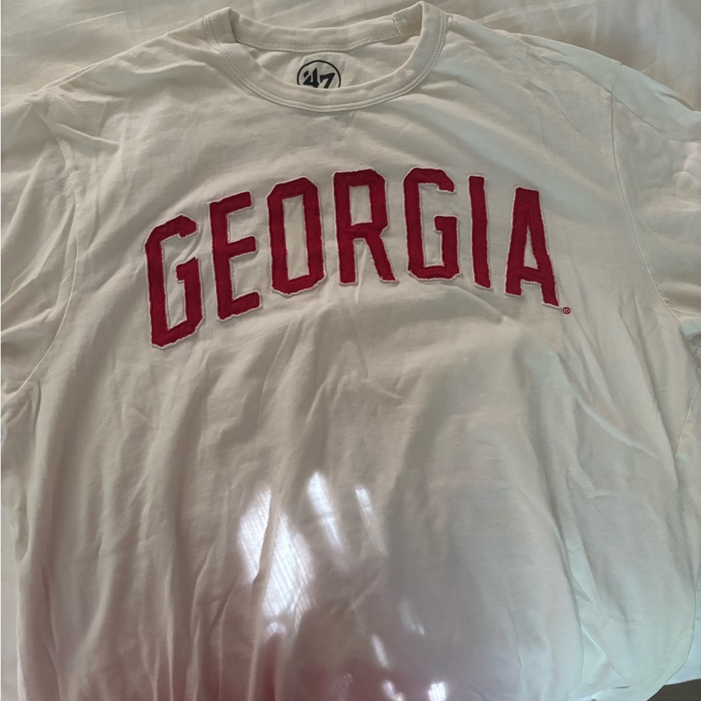 47 White and Red Graphic Tee